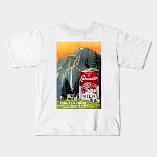 CARNATION Full Cream Evaporated Milk Vintage Food Advertisement Art Kids T-Shirt